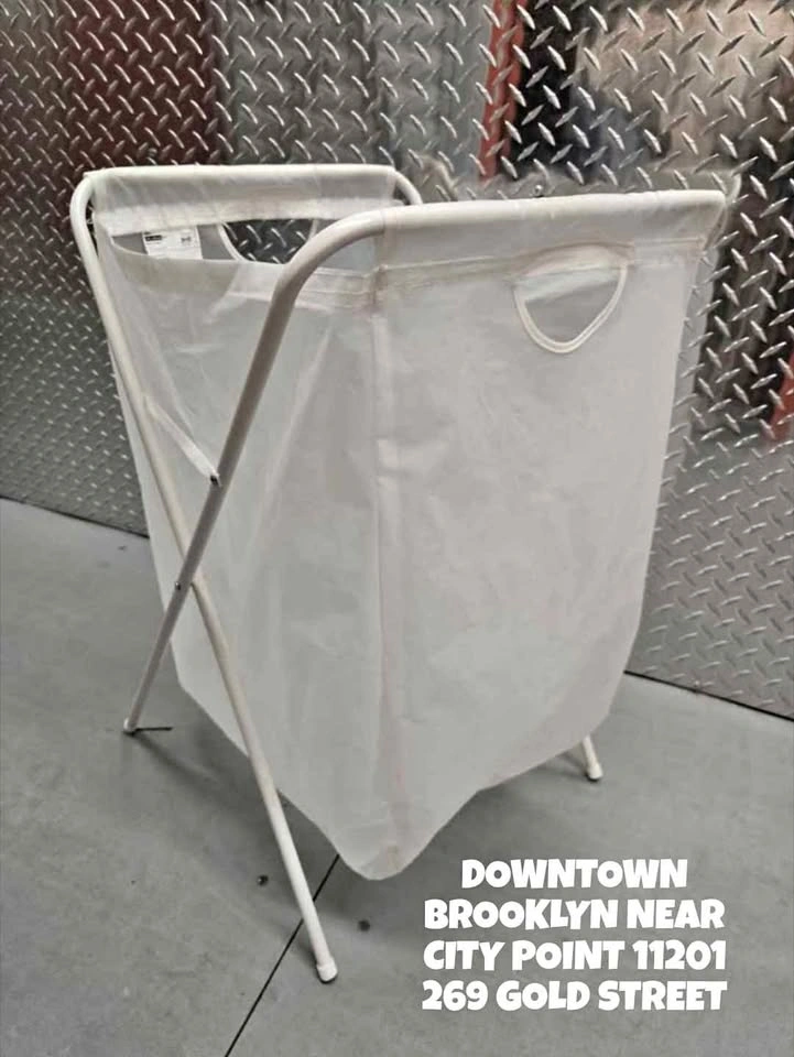 White folding laundry hamper