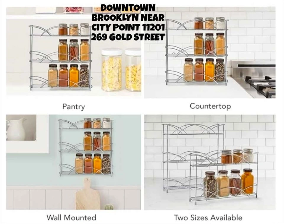 3-Tier Black Wall Mountable Countertop Spice Rack 13.25" H x 13" - photo 3