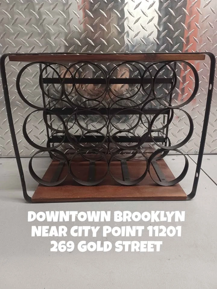 Industrial Wood and Metal Wine Rack - photo 2