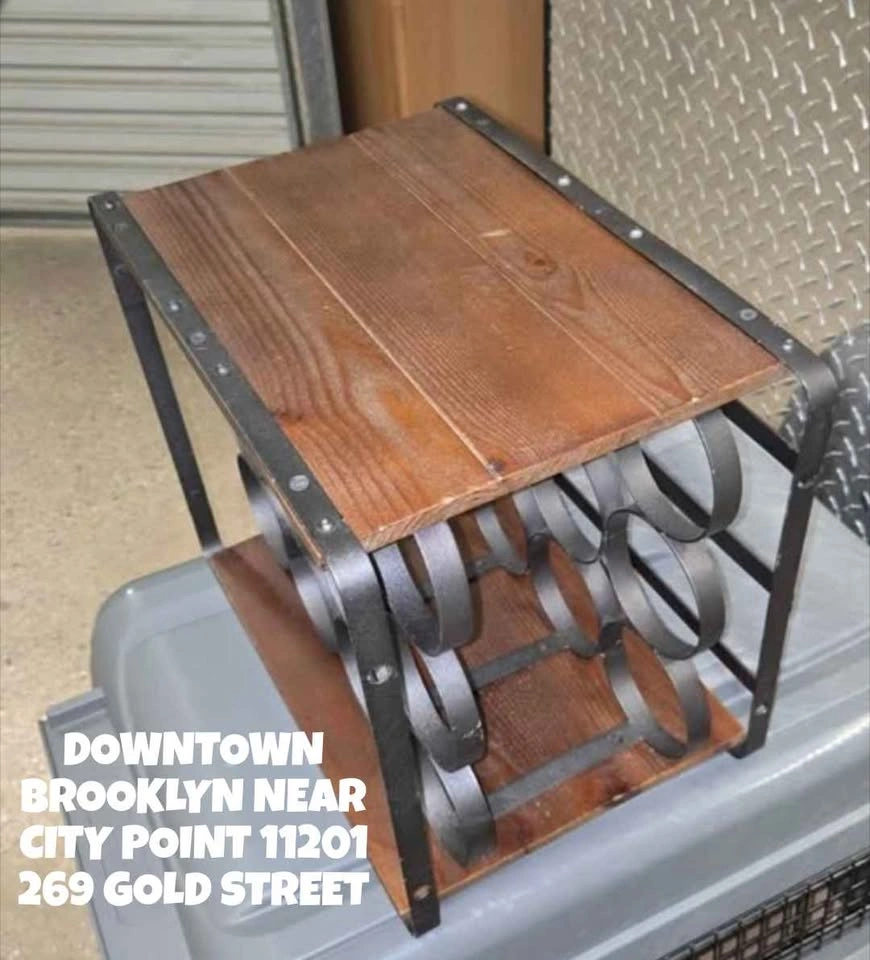 Industrial Wood and Metal Wine Rack - photo 3