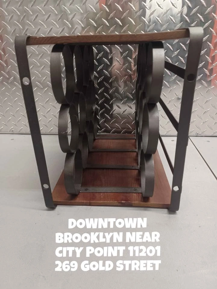 Industrial Wood and Metal Wine Rack - photo 4