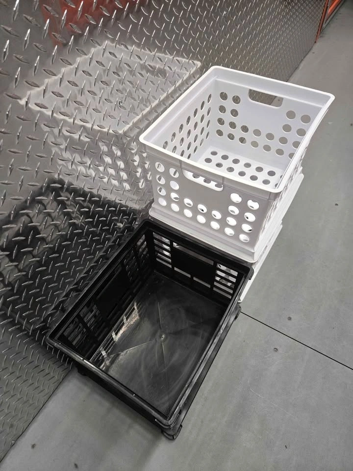Sterilite Plastic Storage Crates - 3 Total (1 Black, 2 White) - photo 2