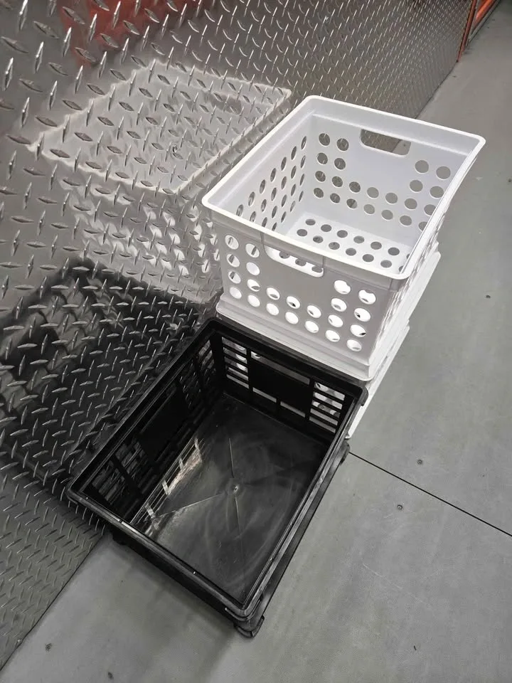 Sterilite Plastic Storage Crates - 3 Total (1 Black, 2 White) - photo 2