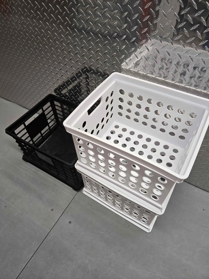 Sterilite Plastic Storage Crates - 3 Total (1 Black, 2 White) - photo 3