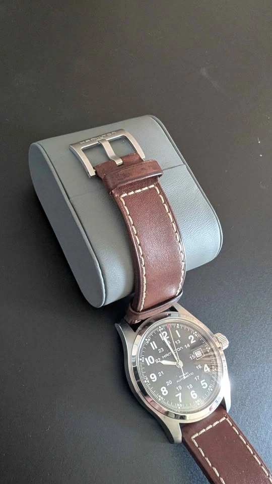 HAMILTON Khaki Field 42MM Brown Leather Automatic Men's Watch - photo 4