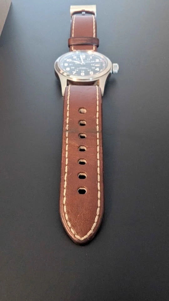 HAMILTON Khaki Field 42MM Brown Leather Automatic Men's Watch - photo 5
