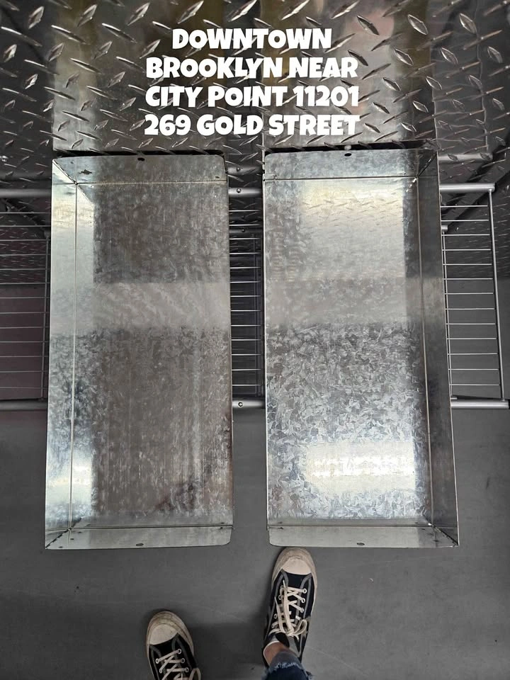 2 Galvanized Metal Trays