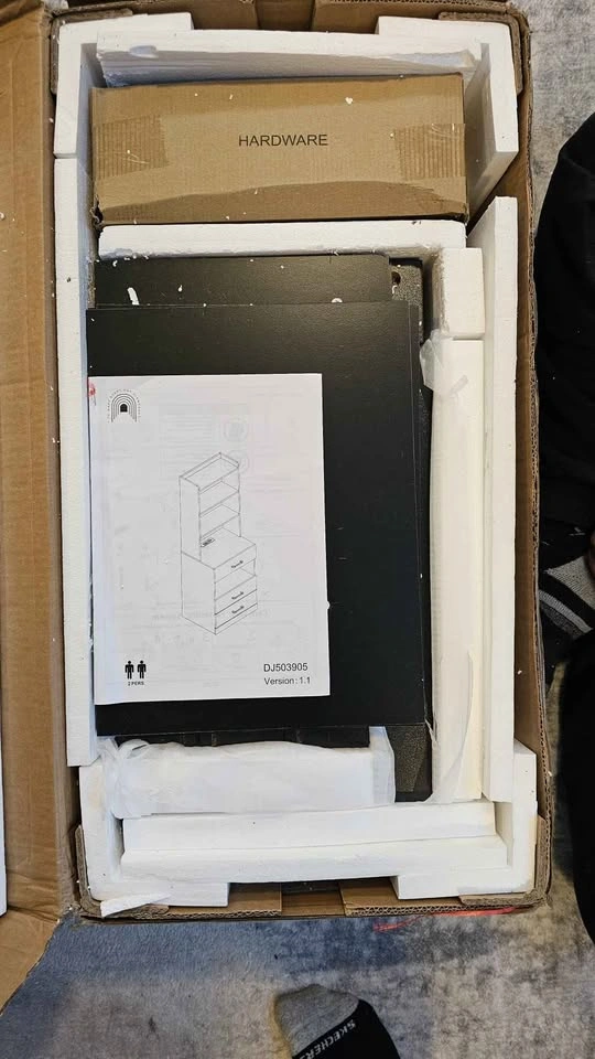 AOGLLATI Tall Nightstand with Charging Station - photo 3