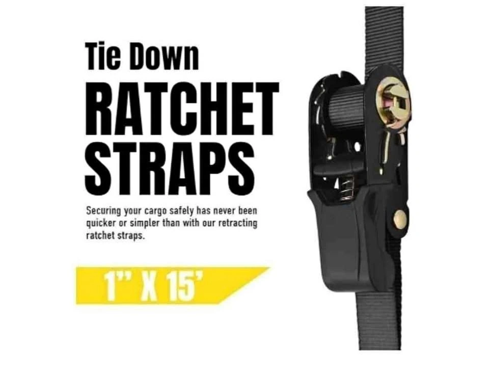 Stay There Ratchet Tie Down Straps 1'' x15'