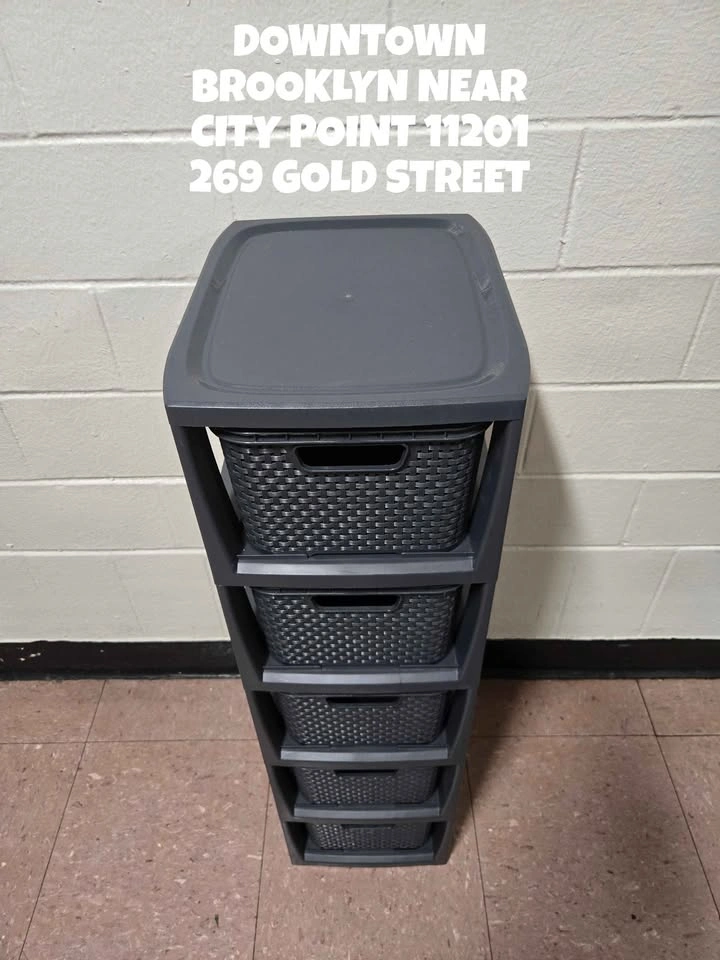 5-Drawer Woven Plastic Storage Tower - photo 2