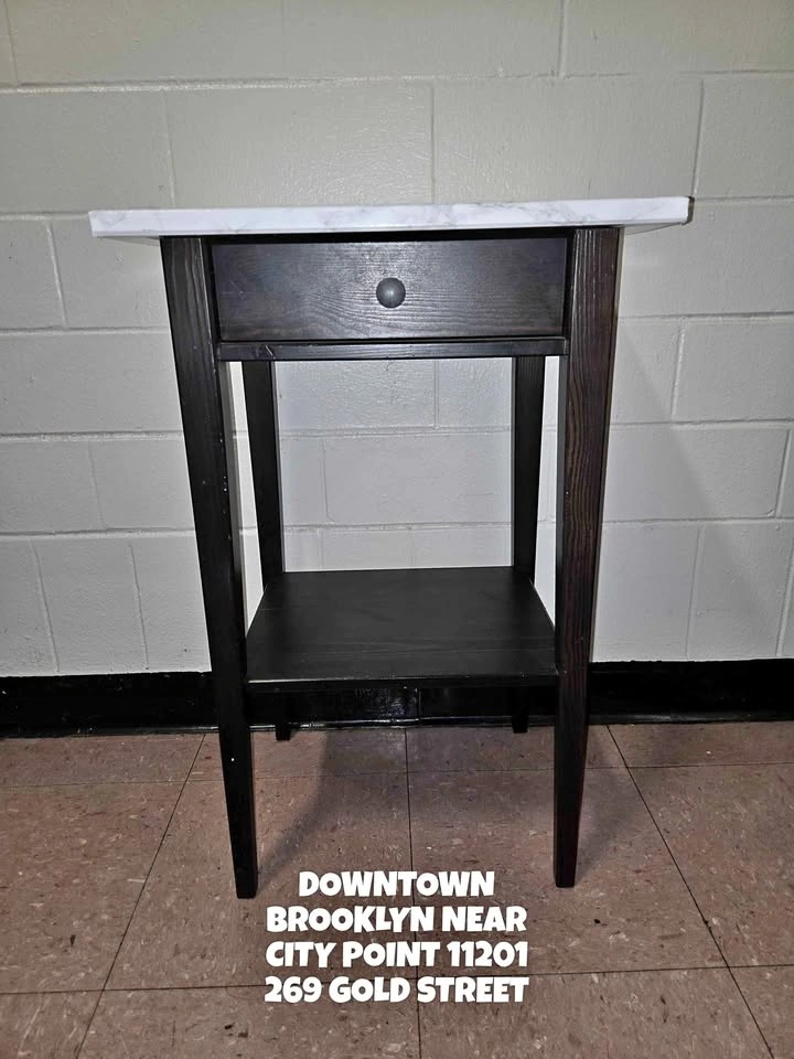 IKEA HEMNES Nightstand with Marble Top