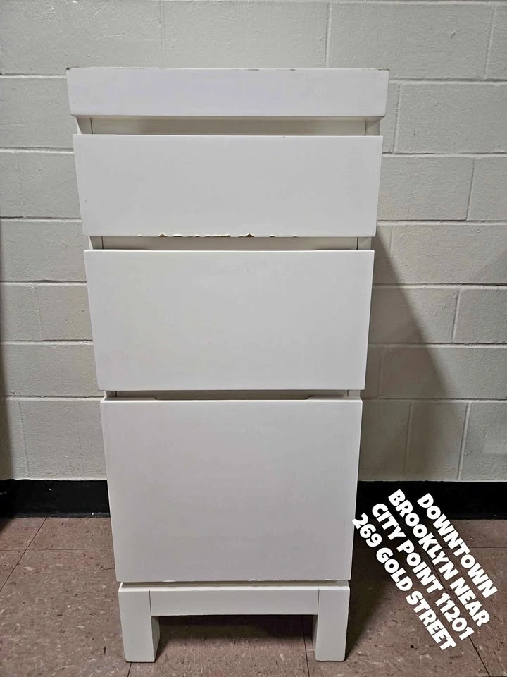 West Elm White 3-Drawer Dresser