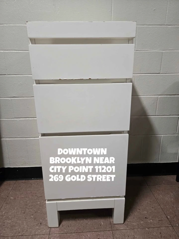 West Elm White 3-Drawer Dresser - photo 2