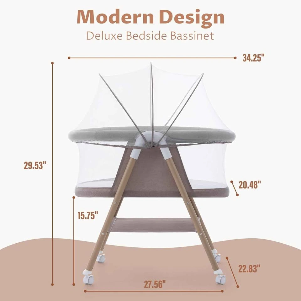 Baby Bassinet Crib - 3-in-1 Portable Infant Bed with Mosquito Ne - photo 3