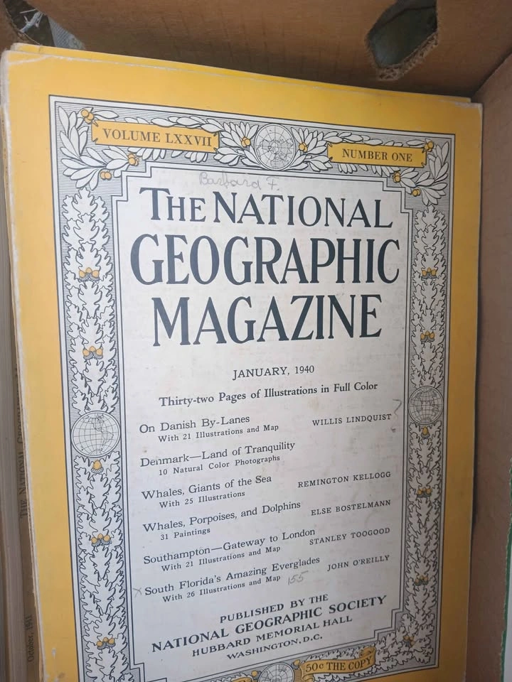 Mixed box of vintage National Geographics - photo 3