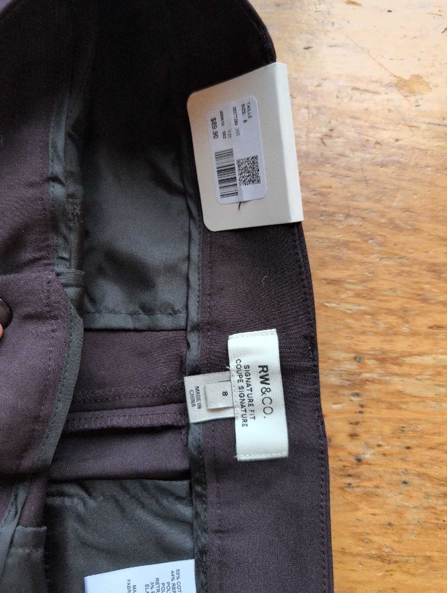 RW&CO pants nwt womans size 8 brownish dark - photo 3