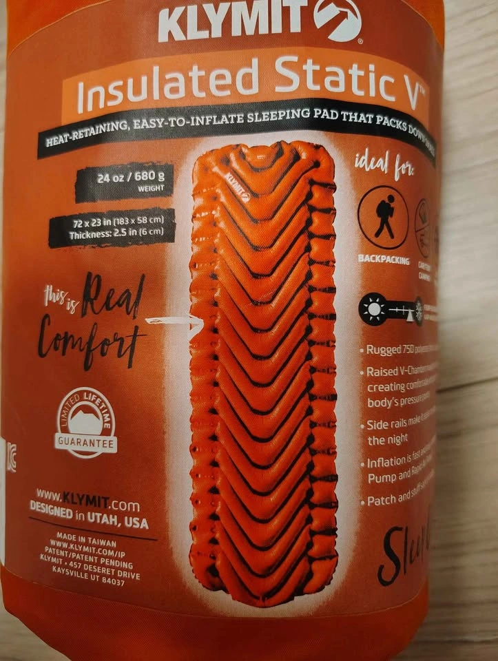 Klymit Insulated Static V Sleeping Pad - 4 Season