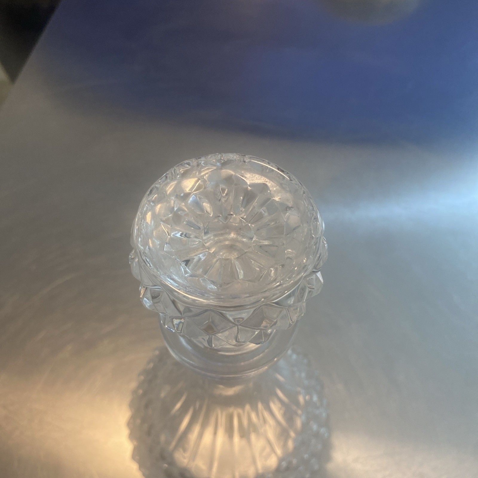 Vintage Cristal d’Arques France Glass Decanter Diamond Cut Stopp - photo 3