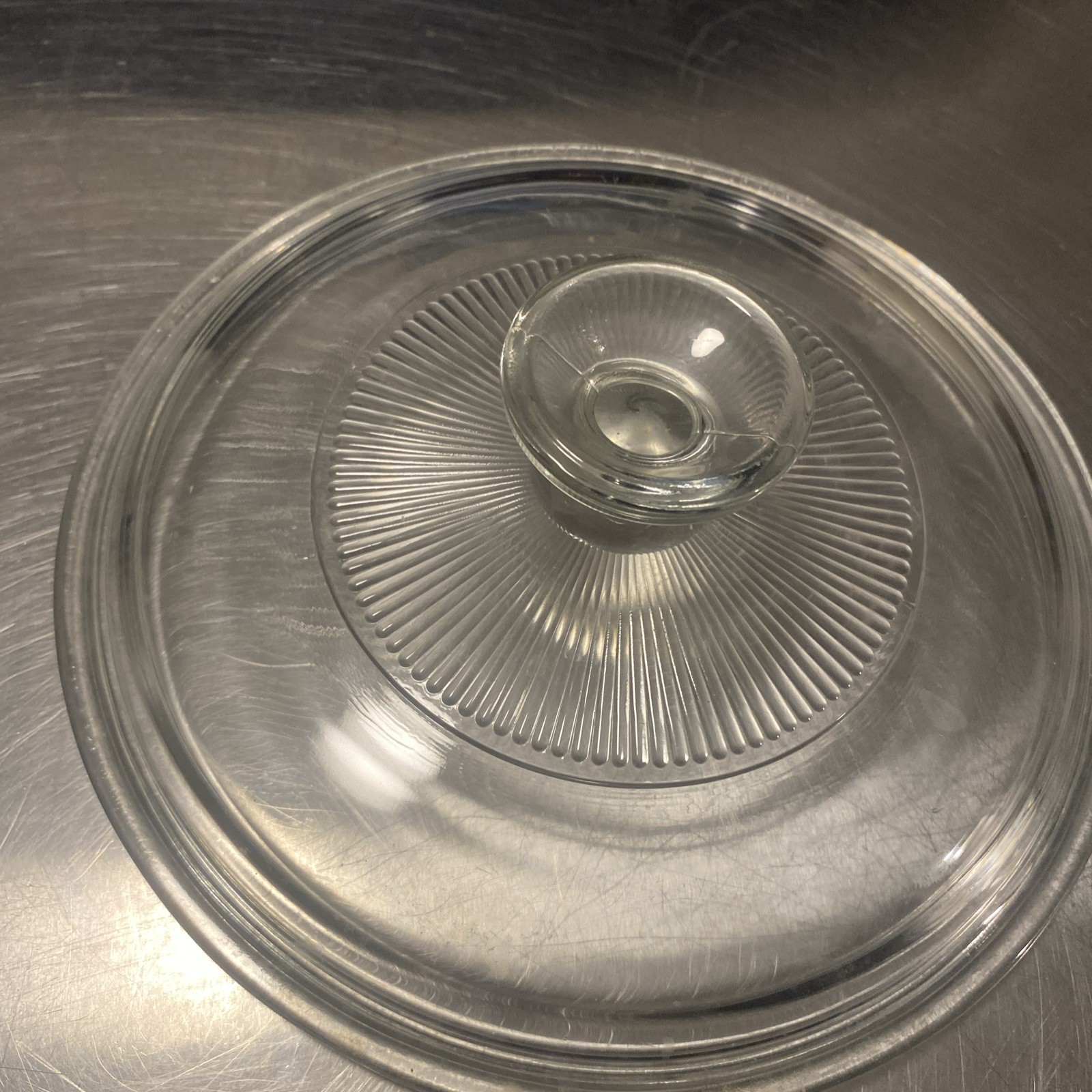 PYREX Corning Ware 7 3/4" Round Clear Lid G-5-C G5C Ribbed - photo 2