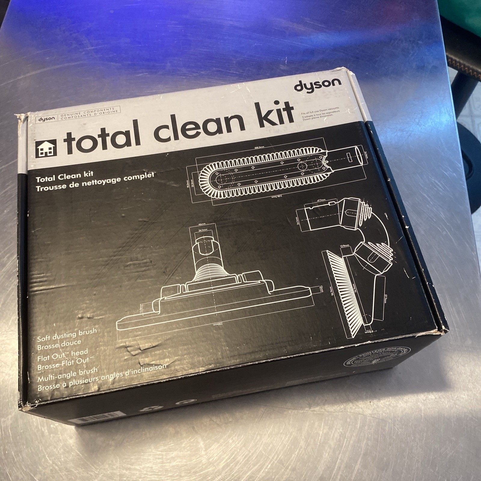 Dyson Total Clean Kit - 3pcs - Dusting Brush, Flat Out Head, Mul