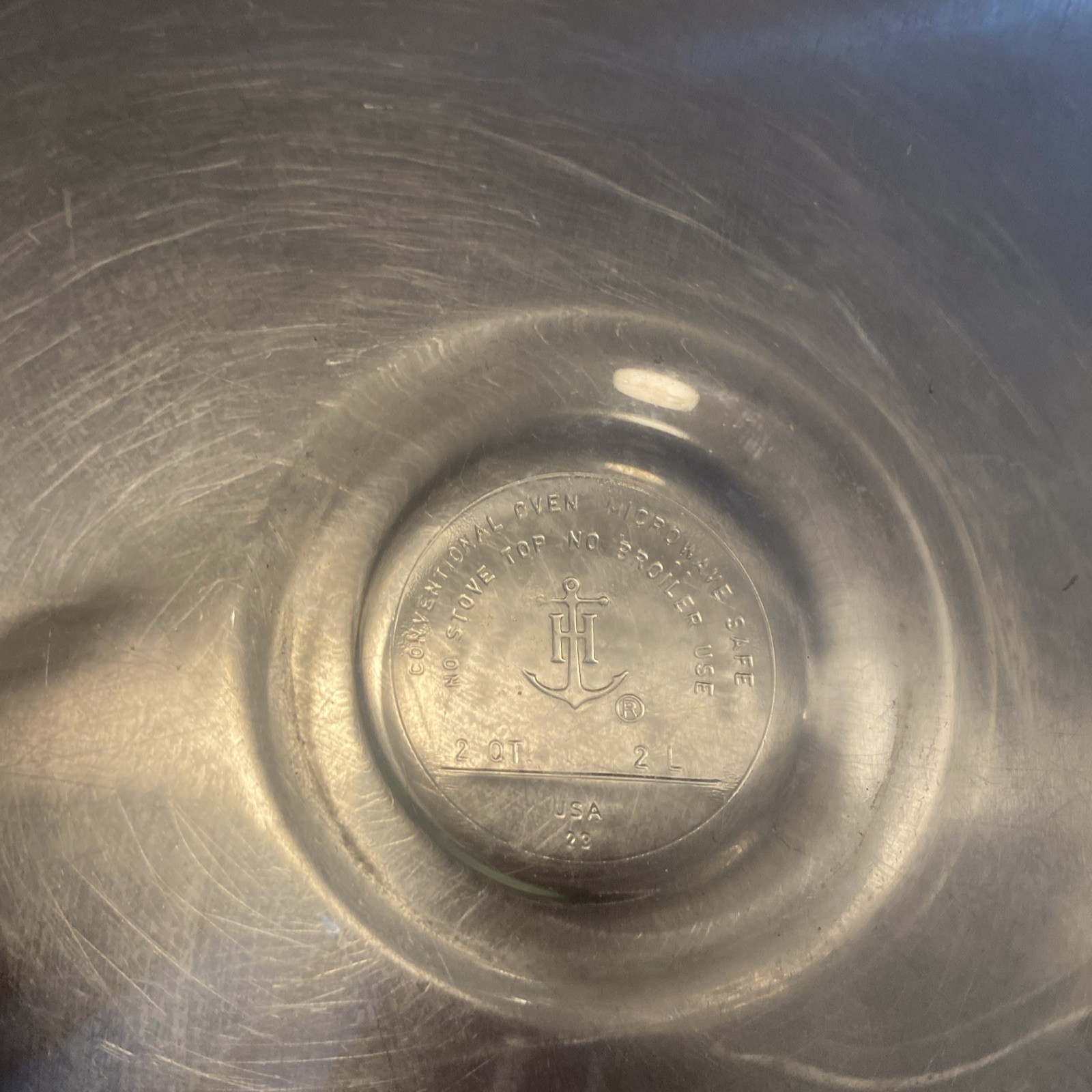 Vintage Anchor-Hocking 2QT Heavy Clear Glass Mixing Bowl - USA - photo 3