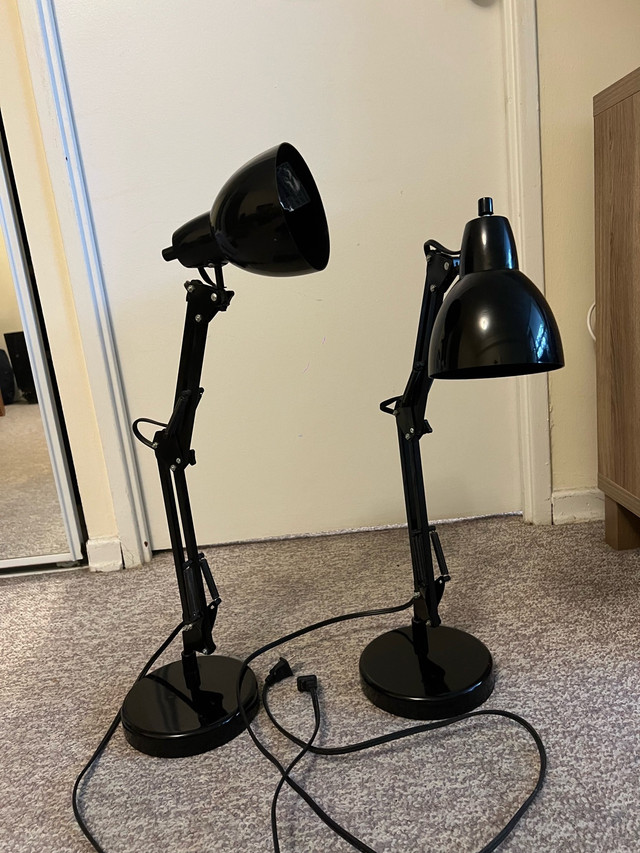 2 Adjustable Black Desk Lamps – Great Condition