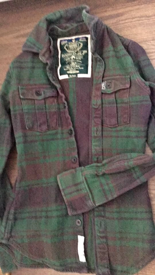 Superdry Green Plaid Flannel Shirt Small