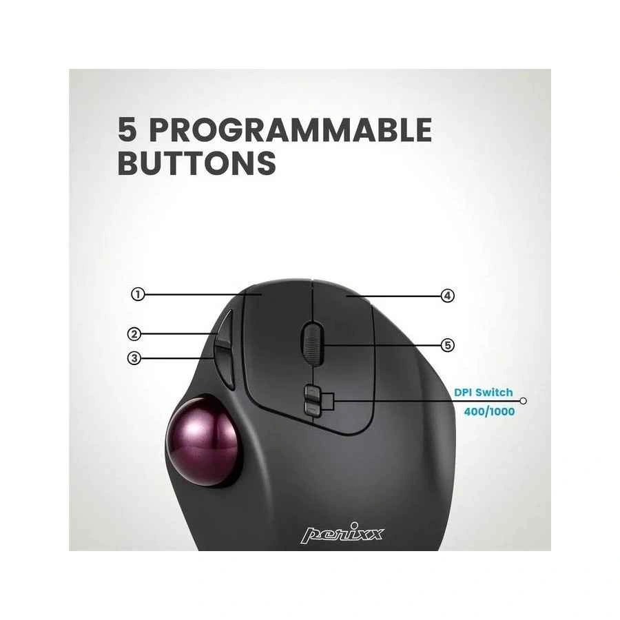 Perixx PERIMICE-717 Wireless Ergonomic Trackball Mouse - photo 2