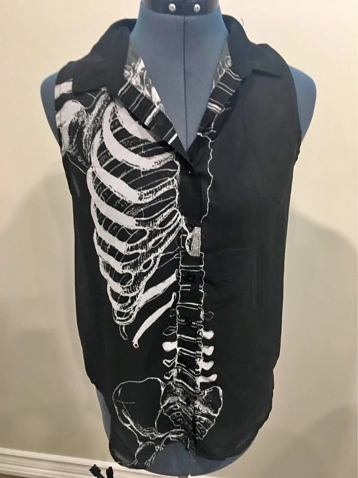 Gothic Long Sheer Skeleton Top - Brampton Pickup