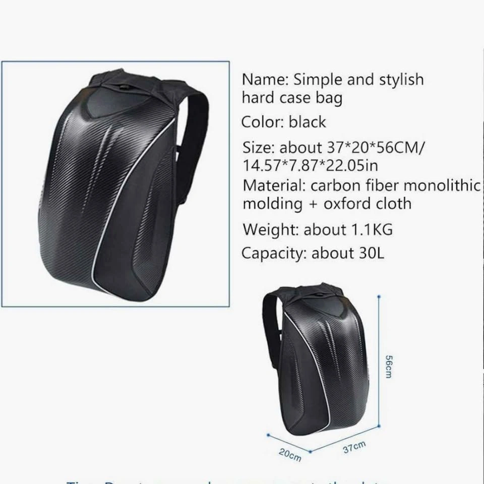 30L Hard Shell Motorcycle Backpack Waterproof - photo 4
