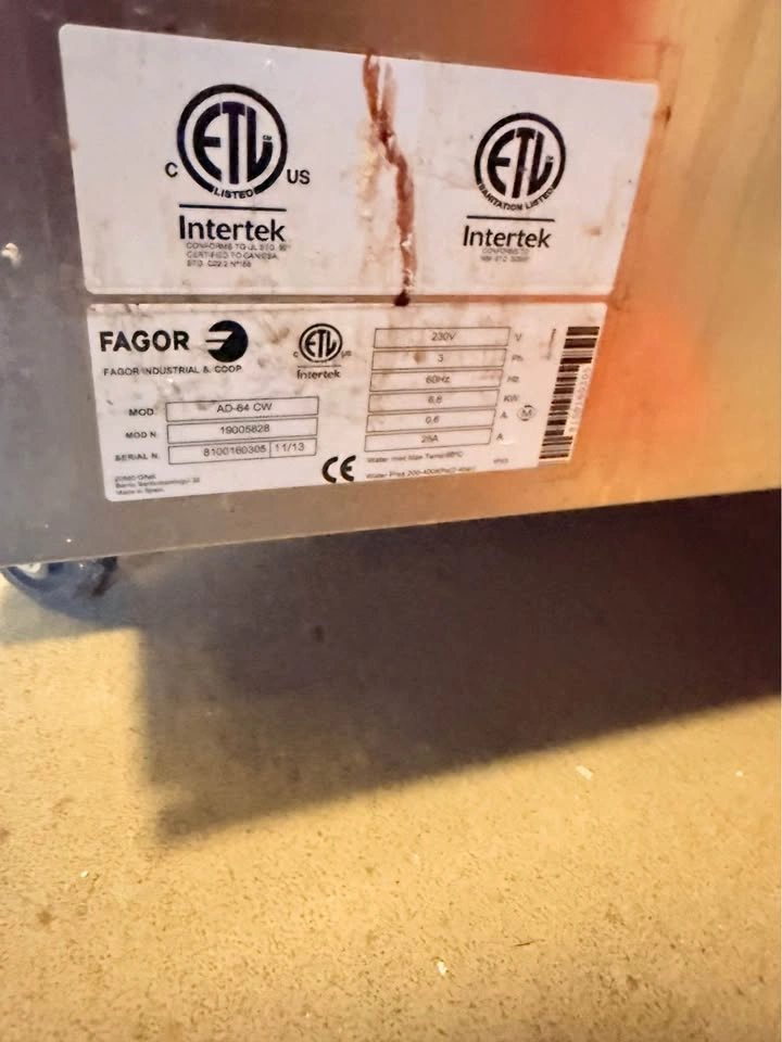 Fagor Commercial Dishwasher - 3 Phase - photo 2