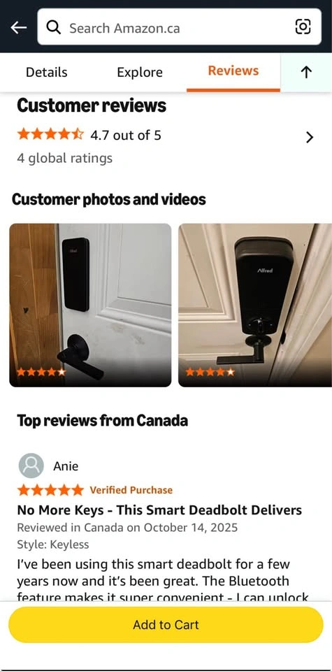 Keyless Smart Deadbolt - Alfred DB1S Series - photo 4