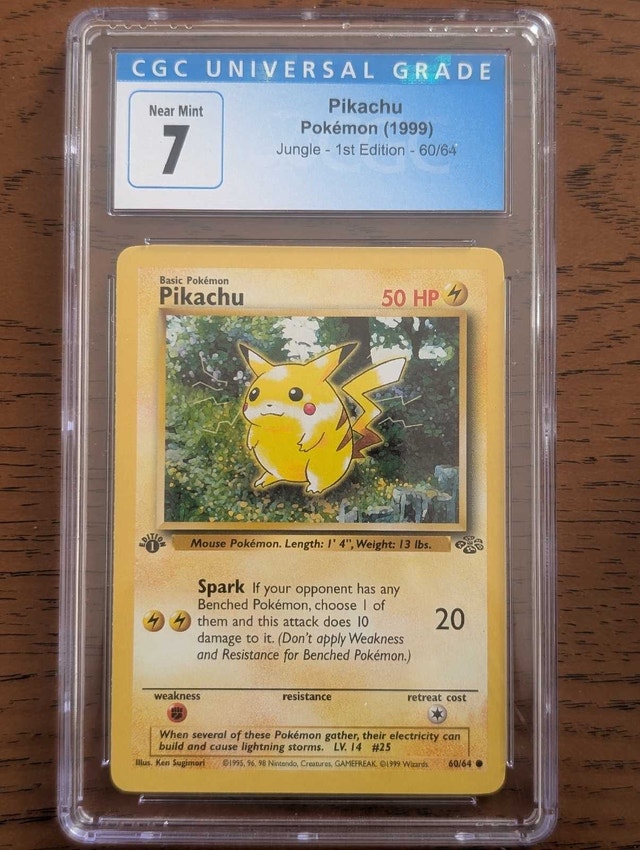 Pikachu Pokemon 1999 Jungle 1st Edition CGC 7