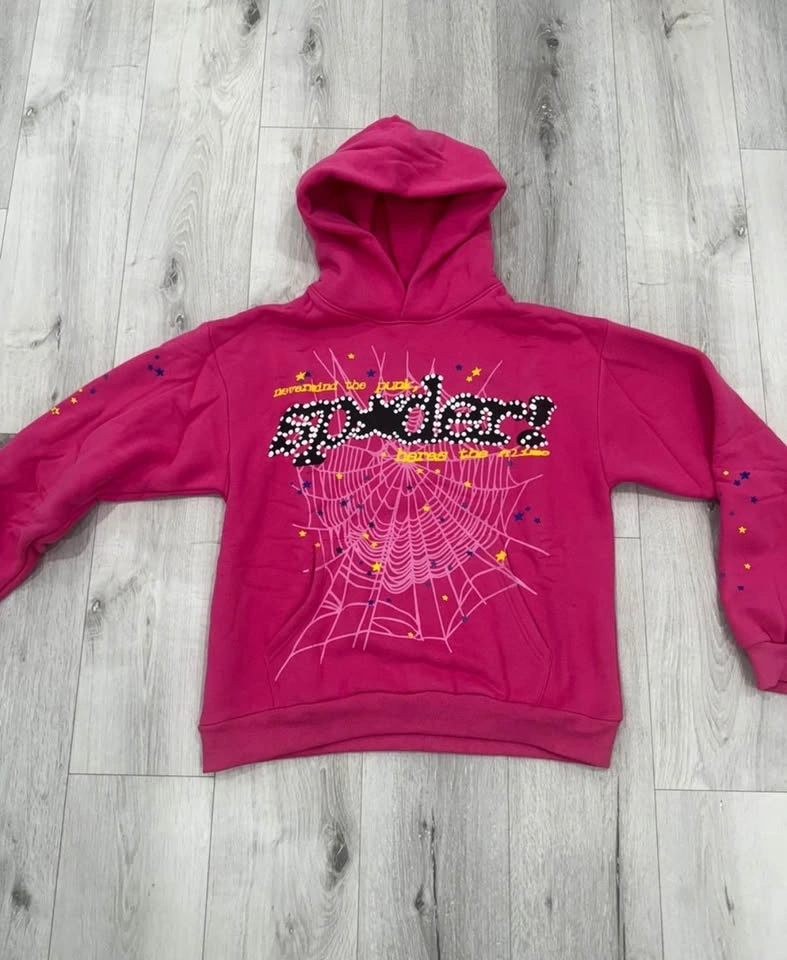 Pink Sp5der Web Graphic Hoodie | Cozy Streetwear Pullover - photo 2