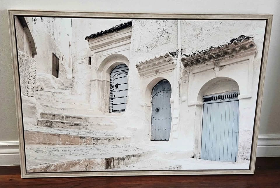 Framed Canvas Art Moroccan Doors 38x26"