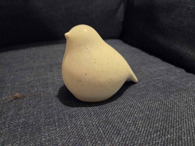 Minimalist Speckled Ceramic Bird Figurine