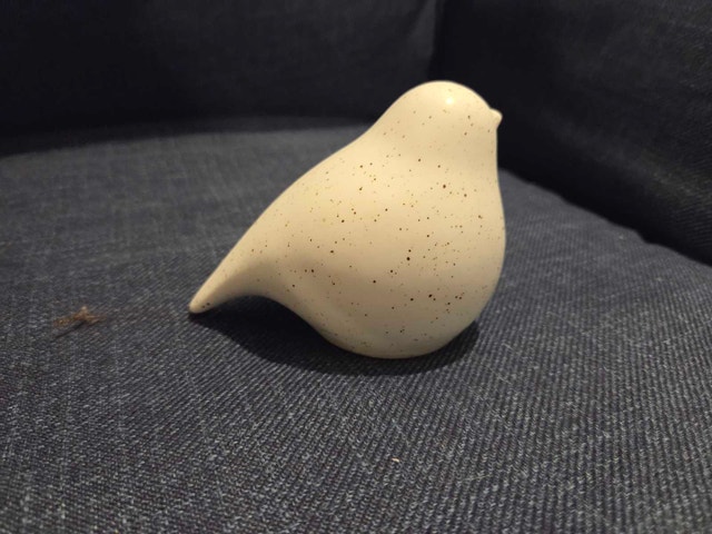 Minimalist Speckled Ceramic Bird Figurine - photo 2