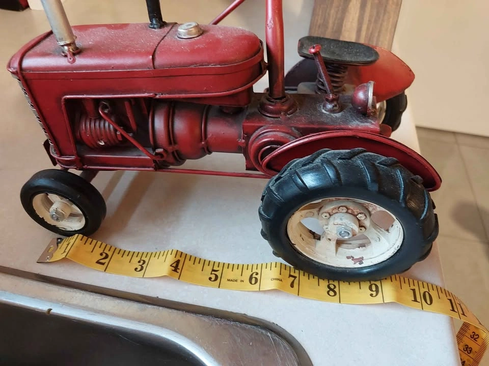 Red Metal Vintage Style Toy Tractor - photo 5