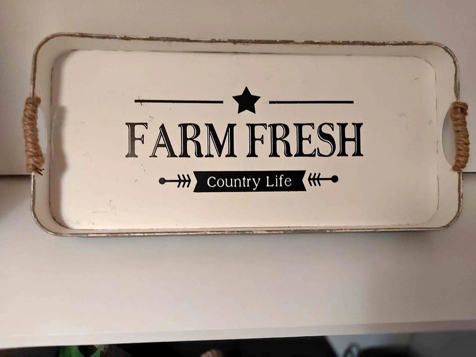 Farmhouse Farm Fresh Country Life Decorative Tray