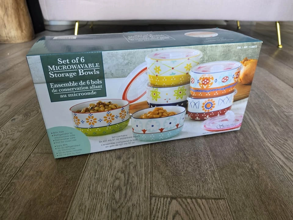 Signature Housewares Set of 6 Microwavable Storage Bowls - photo 3