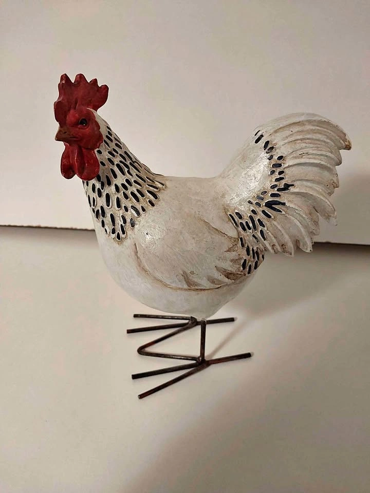 Rooster Chicken Figurine Decor x 2