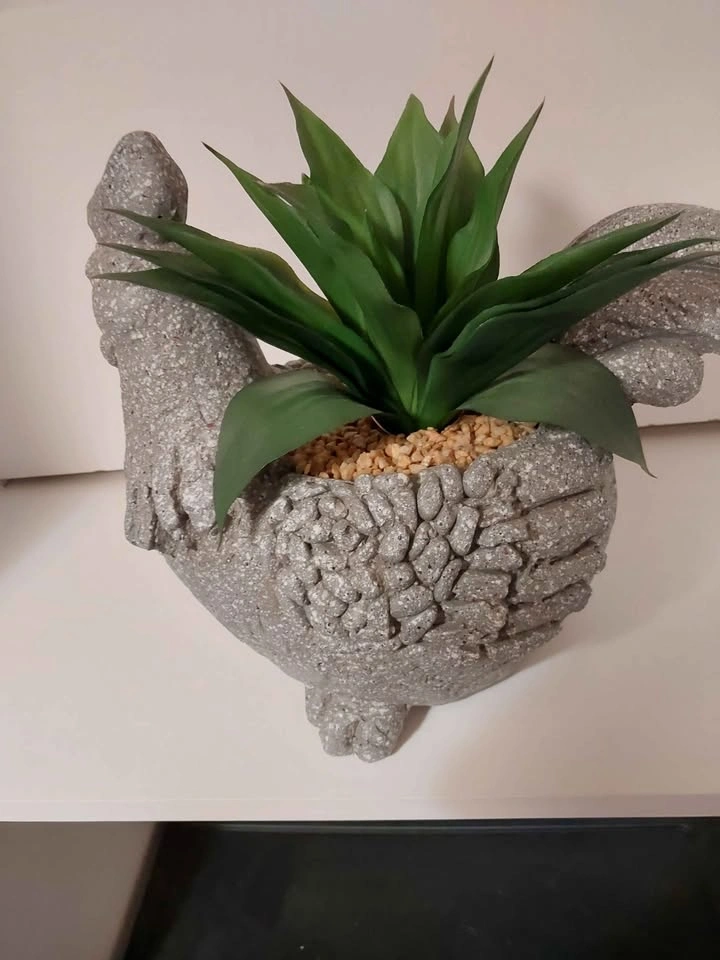 Rooster Planter with Faux Succulent - photo 2