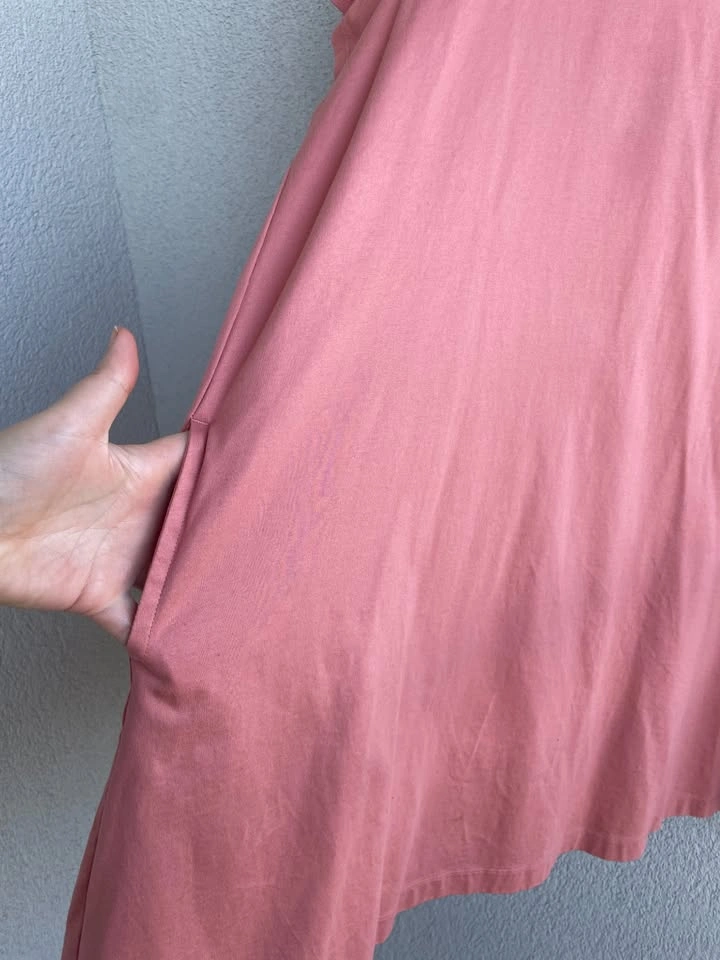 UNIQLO 100% Cotton A-Line Dress - Size L - Mauve/Pink - photo 3