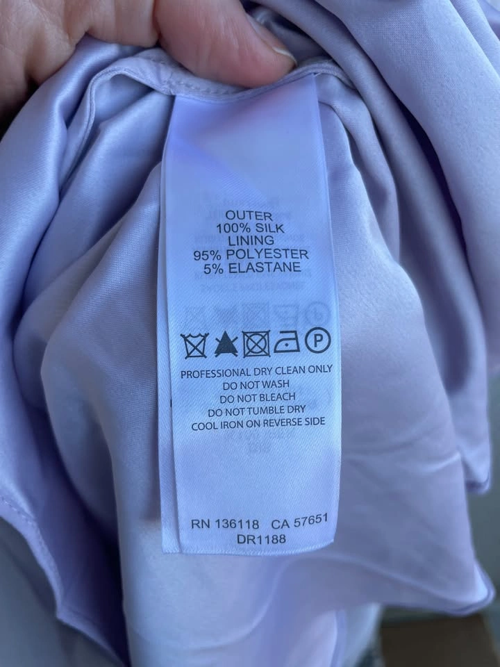 Forever New Silk Chiffon Dress US 2 - Lavender Grey Pleated Cock - photo 4