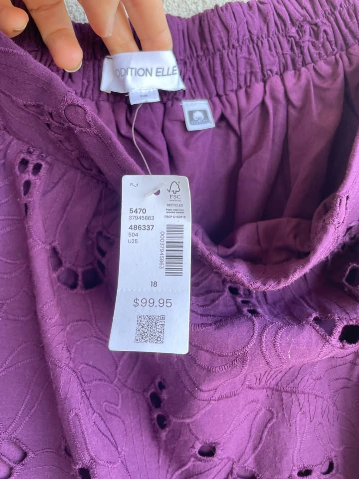 Addition Elle Purple Eyelet Midi Skirt Size 18 - photo 2