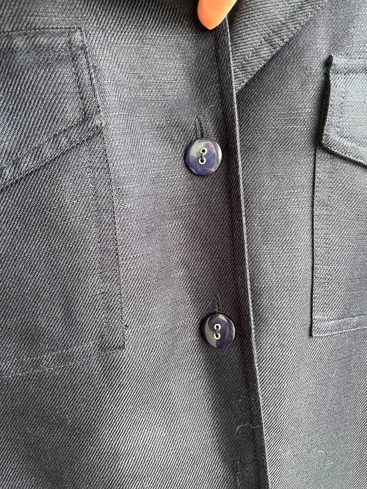 Emma James Navy Blazer Size 16 | Linen Rayon Jacket - photo 3