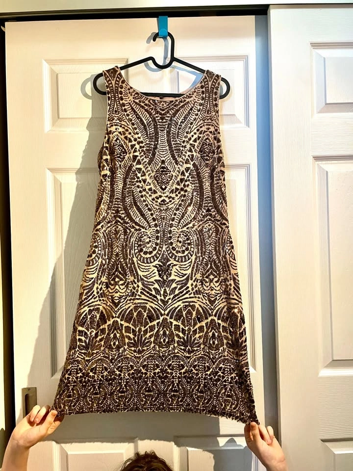 NWT Vince Camuto Sequin Cocktail Dress, Size 10 Bronze Rose Gold - photo 4