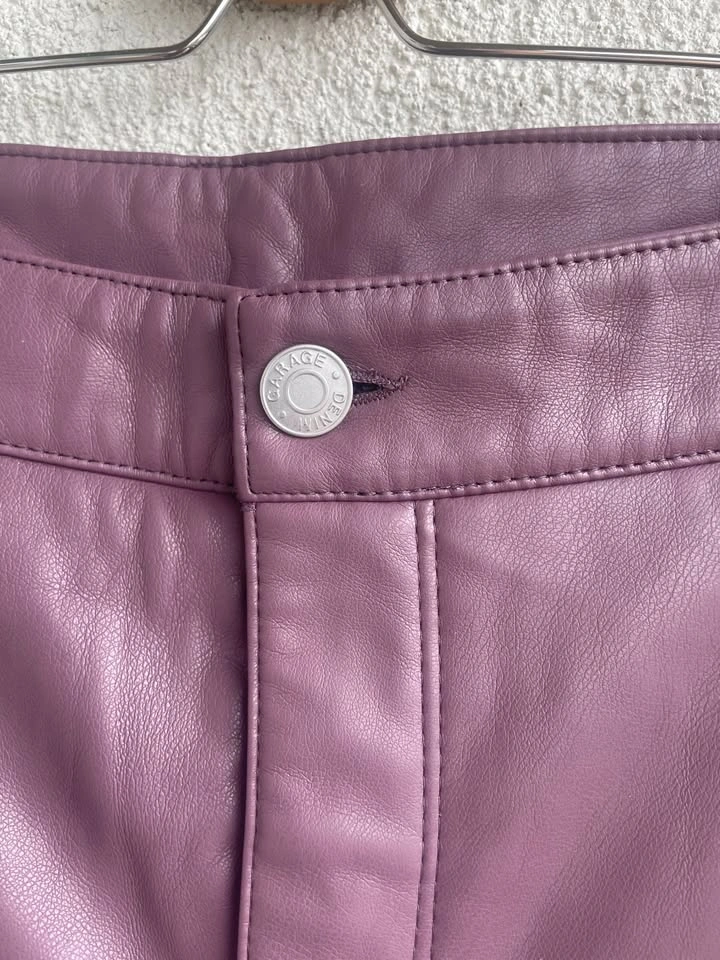 NEW Garage Vegan Leather Straight Leg High Waist Pants, Size L - photo 4