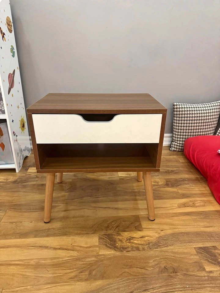 Modern brown white side table