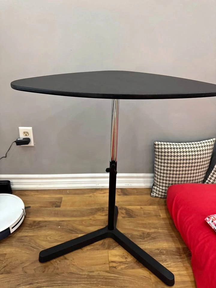 Black Adjustable Height Triangle Side Table